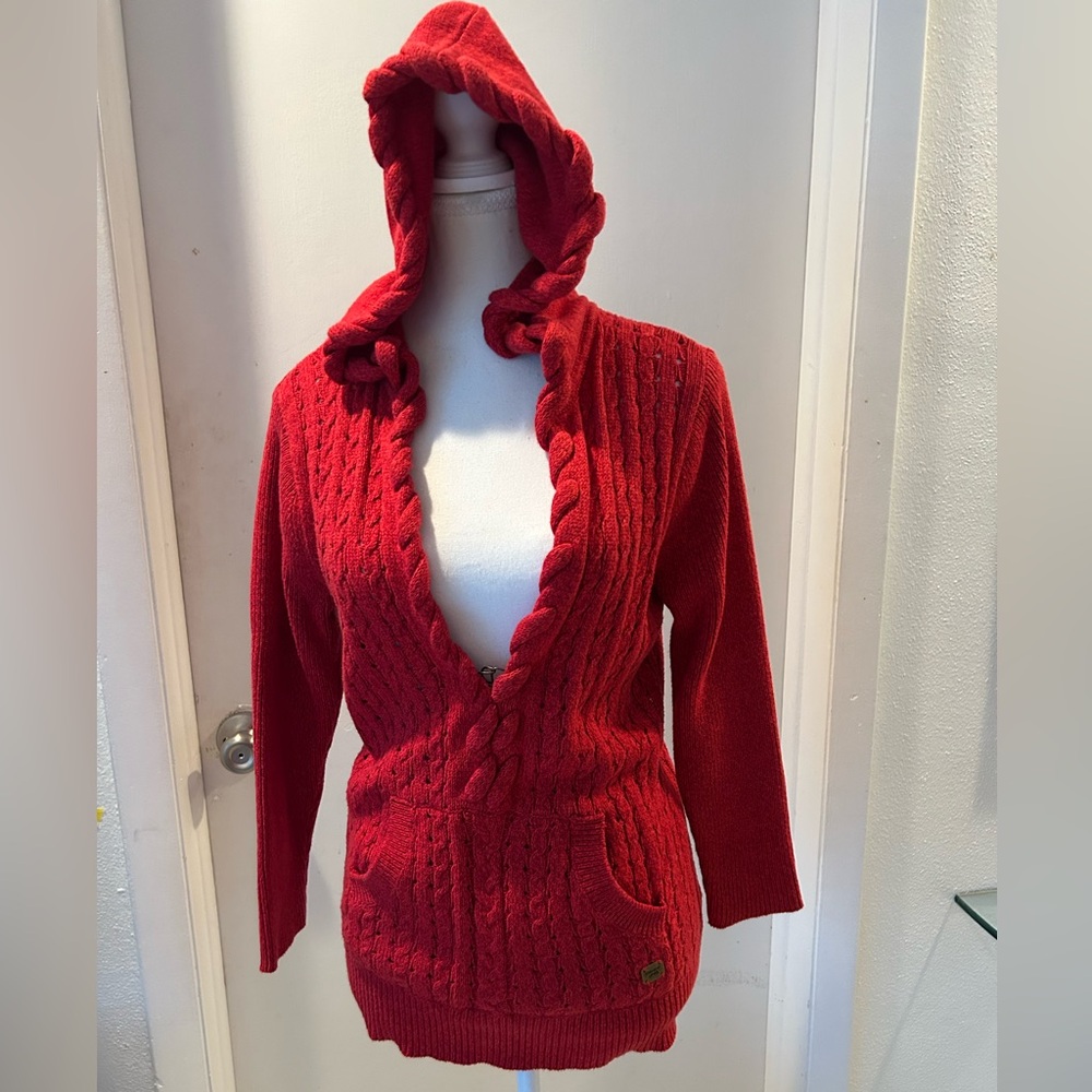 DKNY Red Hooded Women's sweater